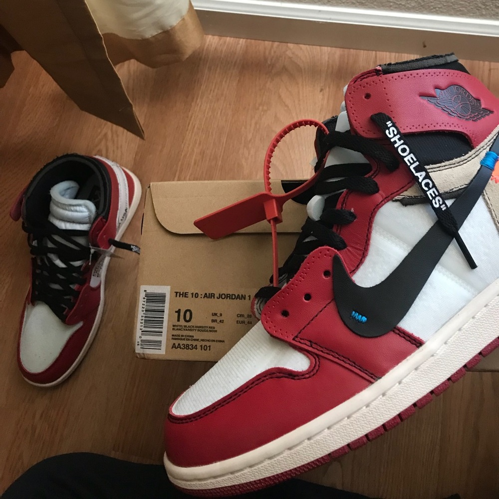OFF WHITE JORDAN 1s SZ. 10
